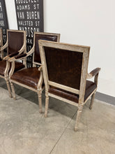 Restoration Hardware (RH) VINTAGE FRENCH SQUARE BACK LEATHER DINING ARMCHAIRS