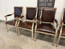 Restoration Hardware (RH) VINTAGE FRENCH SQUARE BACK LEATHER DINING ARMCHAIRS