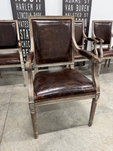 Restoration Hardware (RH) VINTAGE FRENCH SQUARE BACK LEATHER DINING ARMCHAIRS