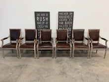 Restoration Hardware (RH) VINTAGE FRENCH SQUARE BACK LEATHER DINING ARMCHAIRS
