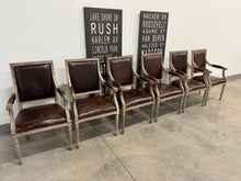 Restoration Hardware (RH) VINTAGE FRENCH SQUARE BACK LEATHER DINING ARMCHAIRS