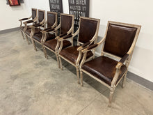 Restoration Hardware (RH) VINTAGE FRENCH SQUARE BACK LEATHER DINING ARMCHAIRS