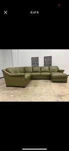 Walter E. Smithe Nicola 3 Piece Leather Sectional Sofa