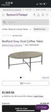 Raymour & Flanigan Bedford Oval Coffee Table