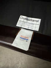 Crate & Barrel Streeter Leather Club Chairs (2) & Ottoman