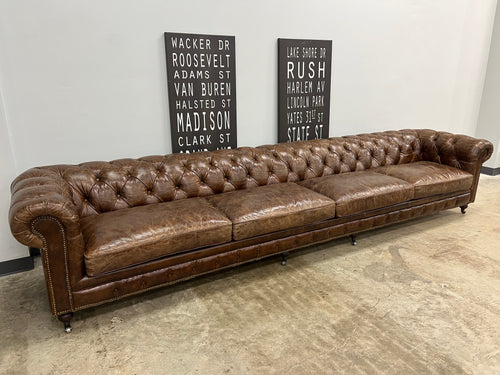 Four Hands Chesterfield Leather Sofa 160”