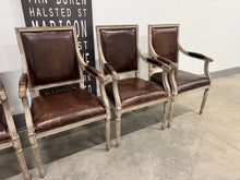 Restoration Hardware (RH) VINTAGE FRENCH SQUARE BACK LEATHER DINING ARMCHAIRS